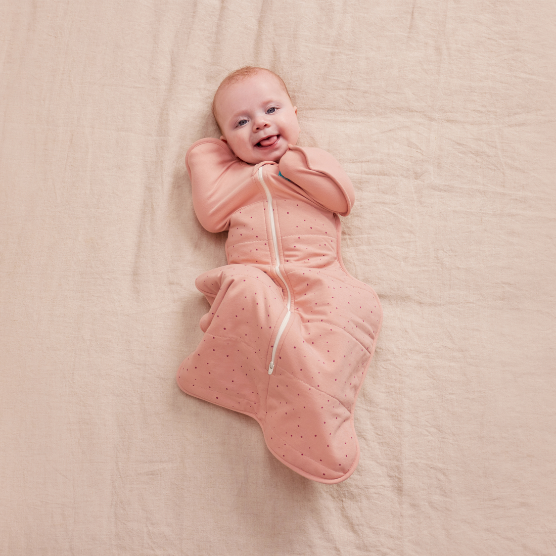 Stage 1 Swaddle Up - 2.5 TOG - Quilted Stretch Cotton - Rose Pebbles