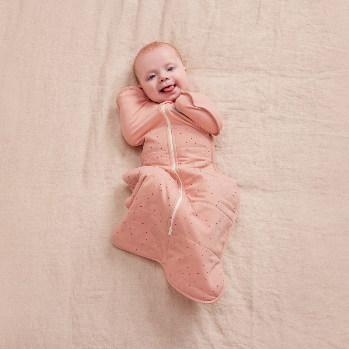 Stage 1 Swaddle Up - 2.5 TOG - Quilted Stretch Cotton - Rose Pebbles