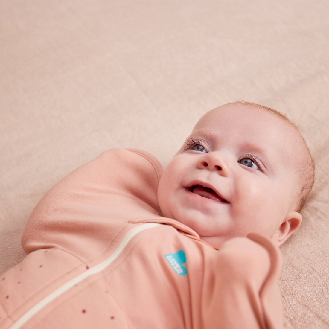 Stage 1 Swaddle Up - 2.5 TOG - Quilted Stretch Cotton - Rose Pebbles