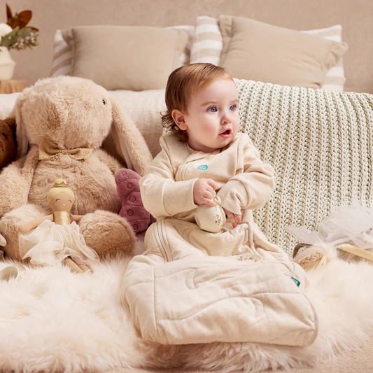 Stage 3 Sleep Bag - 3.5 TOG - Quilted Stretch Cotton - Oatmeal