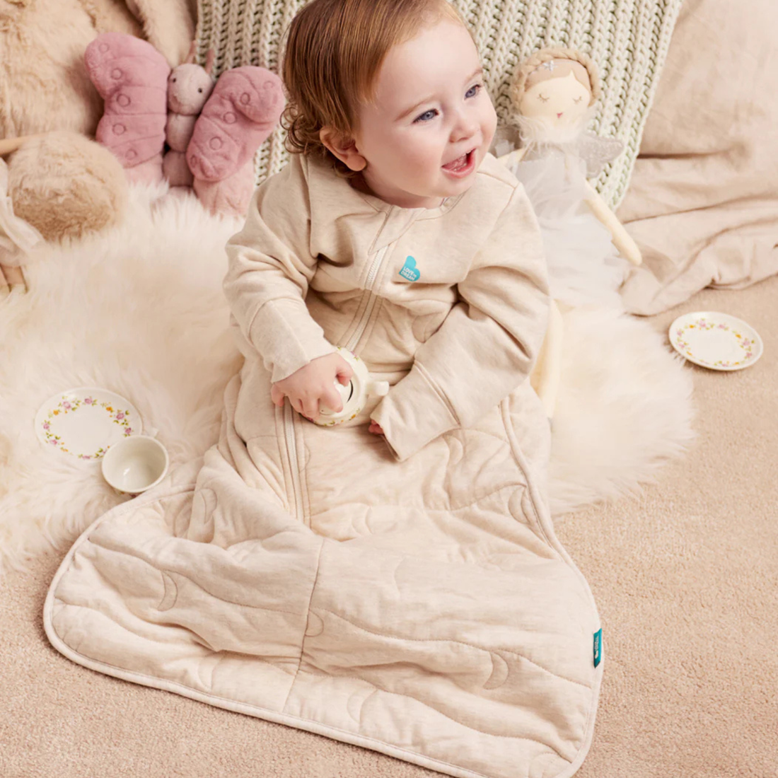 Stage 3 Sleep Bag - 3.5 TOG - Quilted Stretch Cotton - Oatmeal