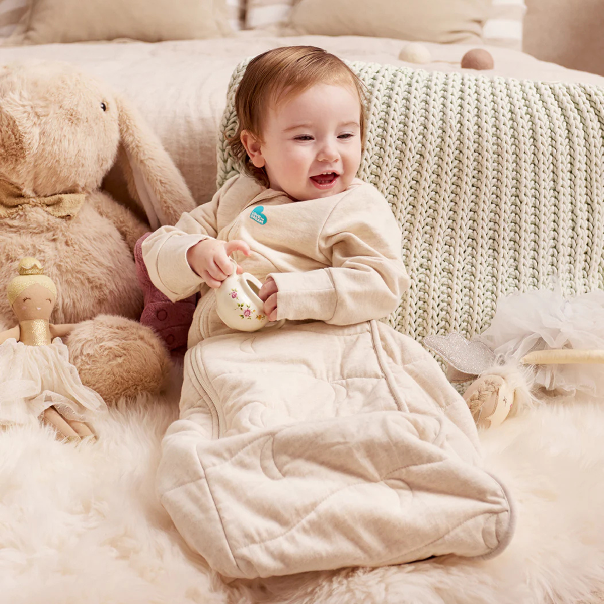 Stage 3 Sleep Bag - 3.5 TOG - Quilted Stretch Cotton - Oatmeal