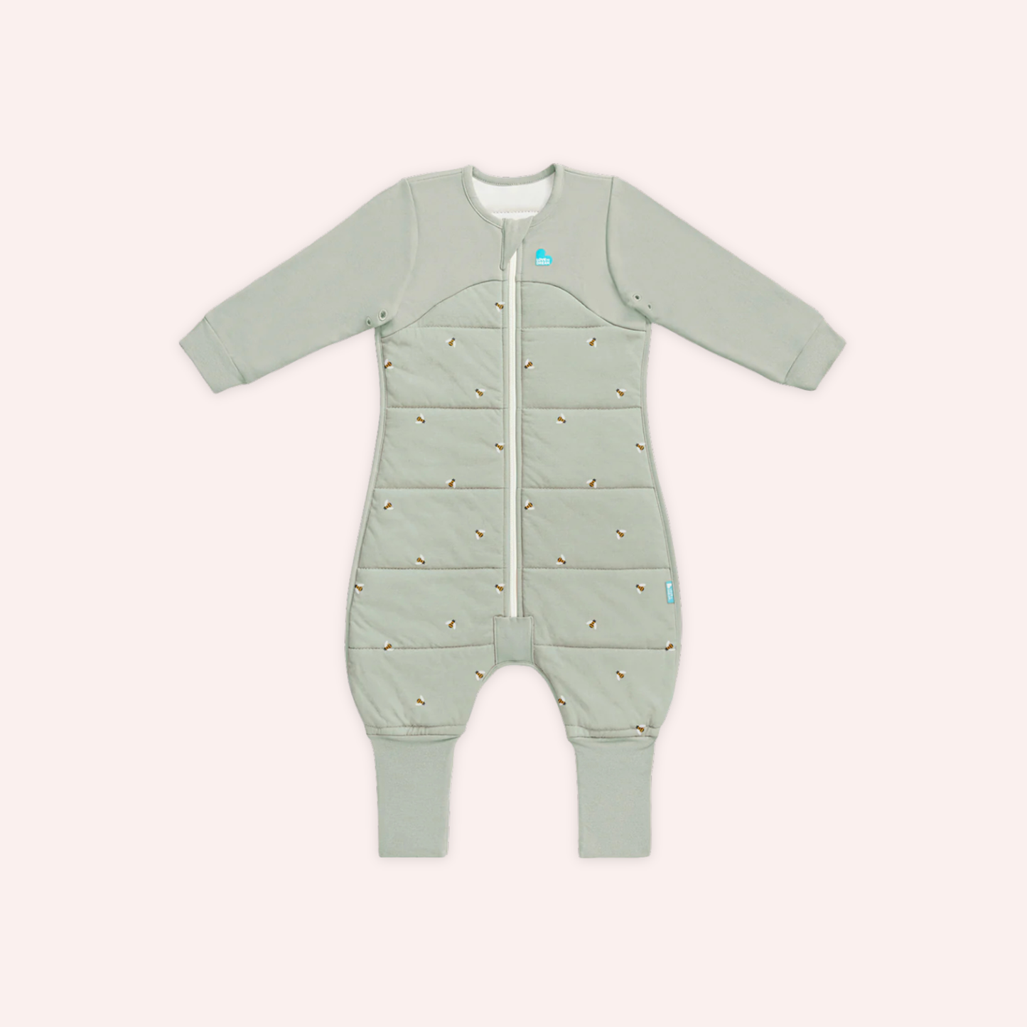 Stage 3 Sleep Suit - 2.5 TOG - Quilted Stretch Cotton - Olive Bees