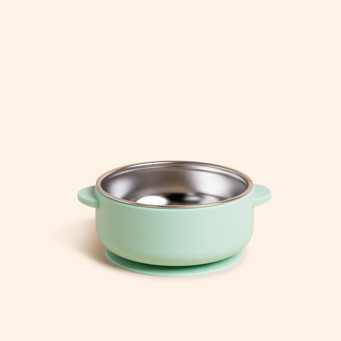 Fun Firsts Stainless Steel Bowl with Silicone Sleeve and Lid -  Mint