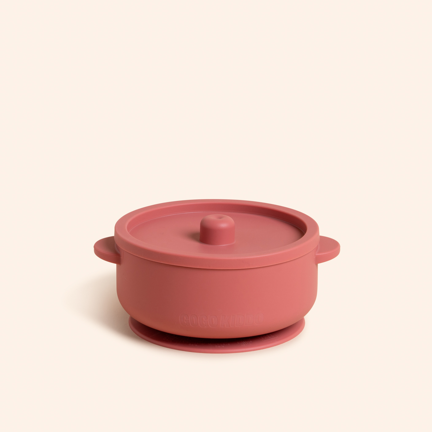 Fun Firsts Stainless Steel Bowl with Silicone Sleeve and Lid - Terracotta