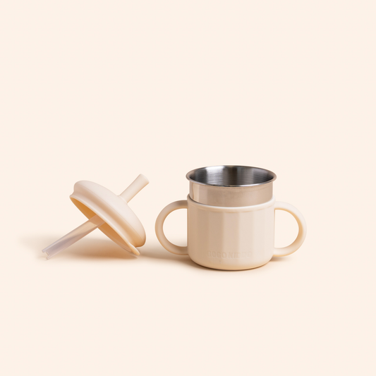 Fun Firsts Stainless Steel Cup with Silicone Sleeve - Ivory