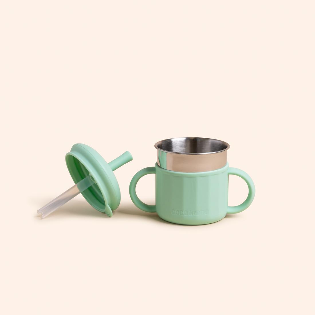 Fun Firsts Stainless Steel Cup with Silicone Sleeve - Mint