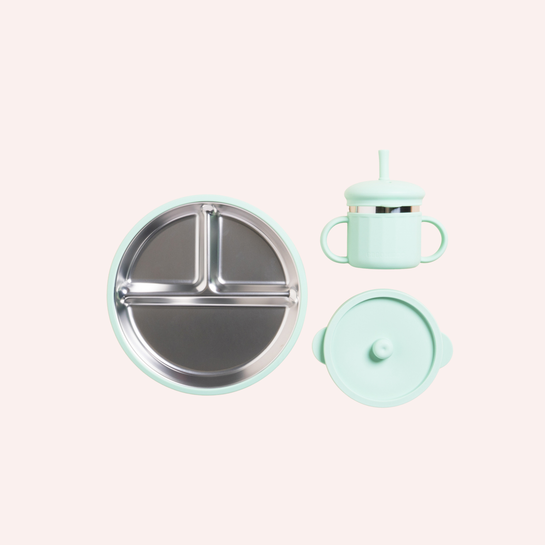 Fun Firsts Stainless Steel Feeding Set - Mint
