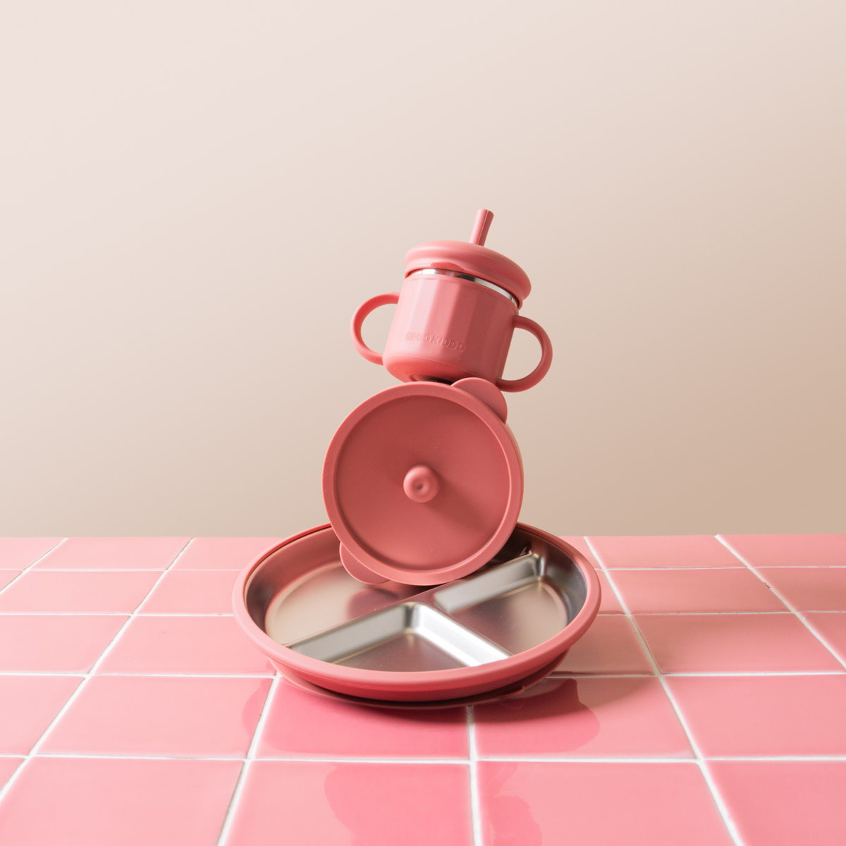 Fun Firsts Stainless Steel Feeding Set - Terracotta