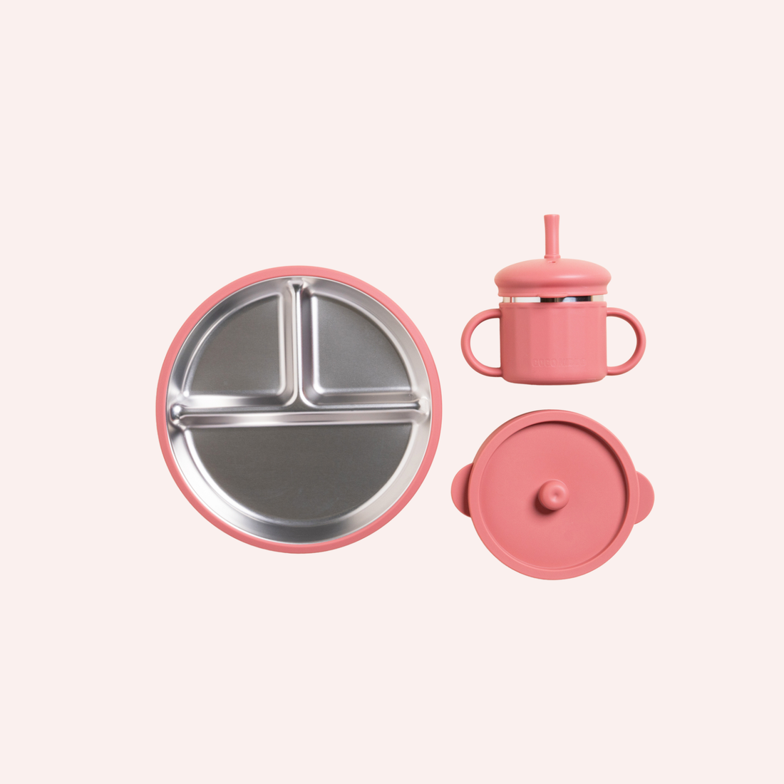 Fun Firsts Stainless Steel Feeding Set - Terracotta
