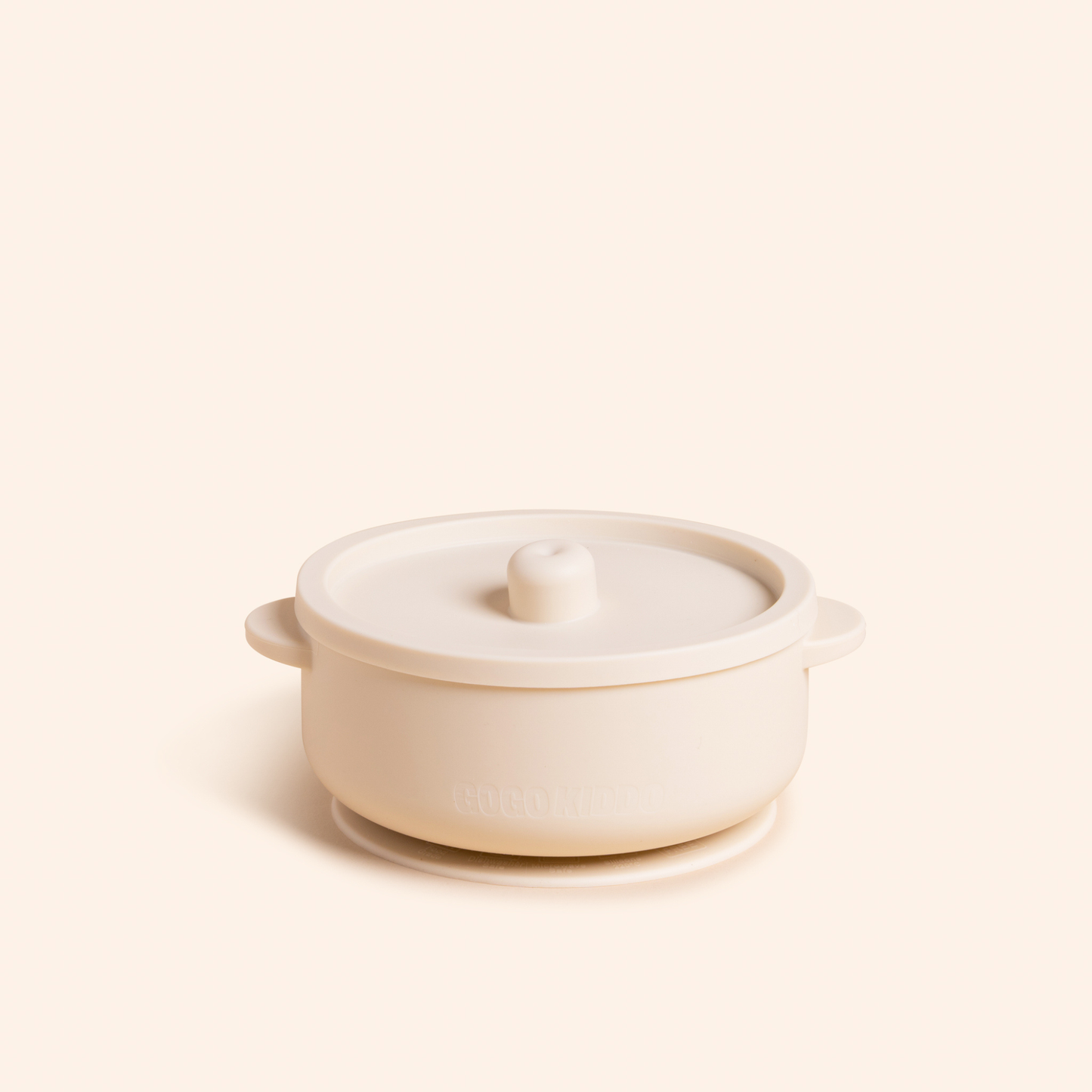 Fun Firsts Stainless Steel Bowl with Silicone Sleeve and Lid - Ivory