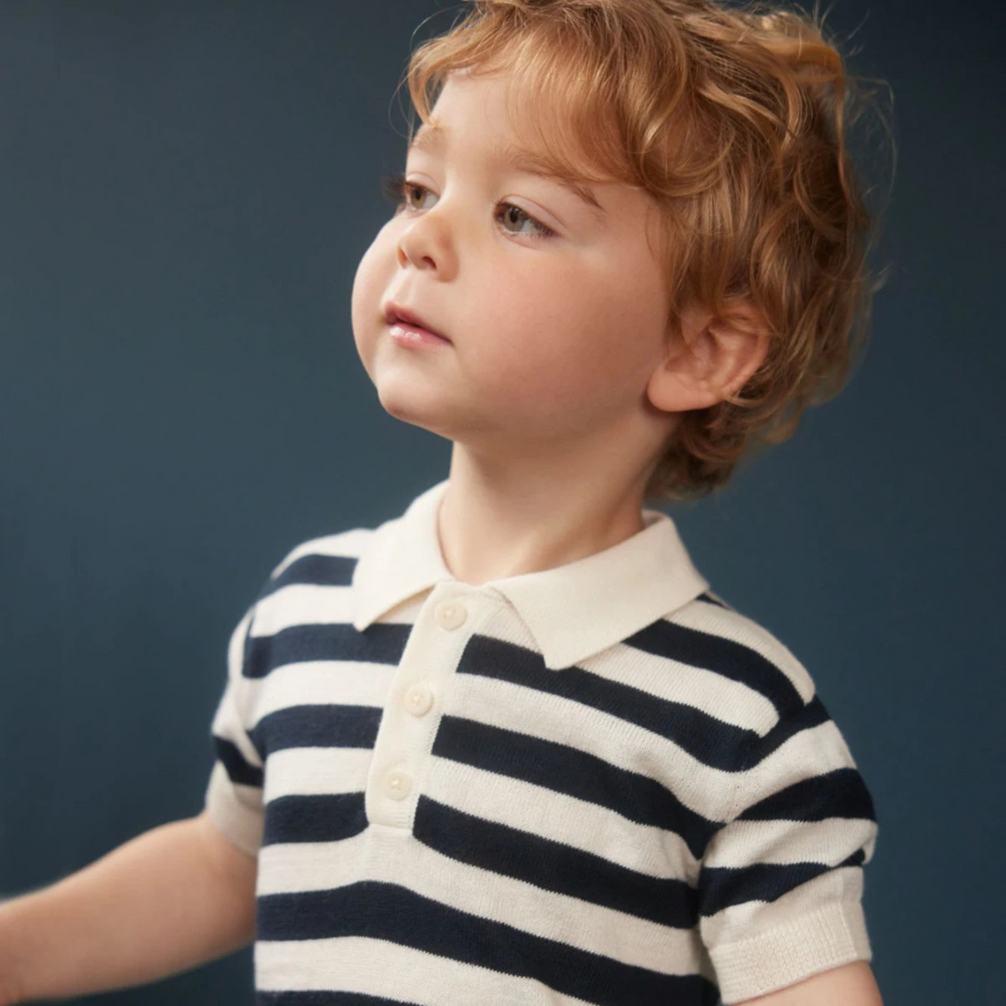 Stevie Polo - Navy Bold Stripe