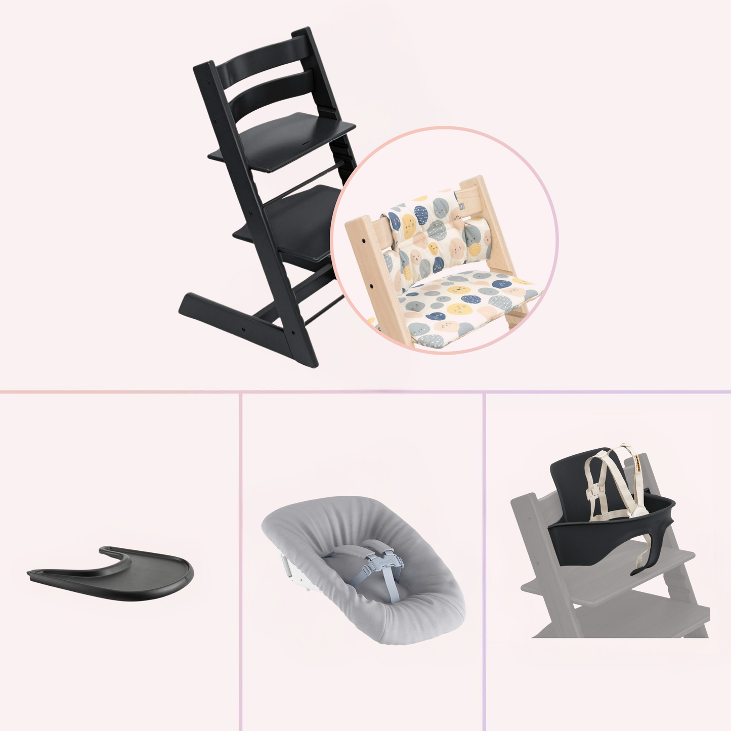 Stokke Tripp Trapp Newborn to Solids Highchair Bundle