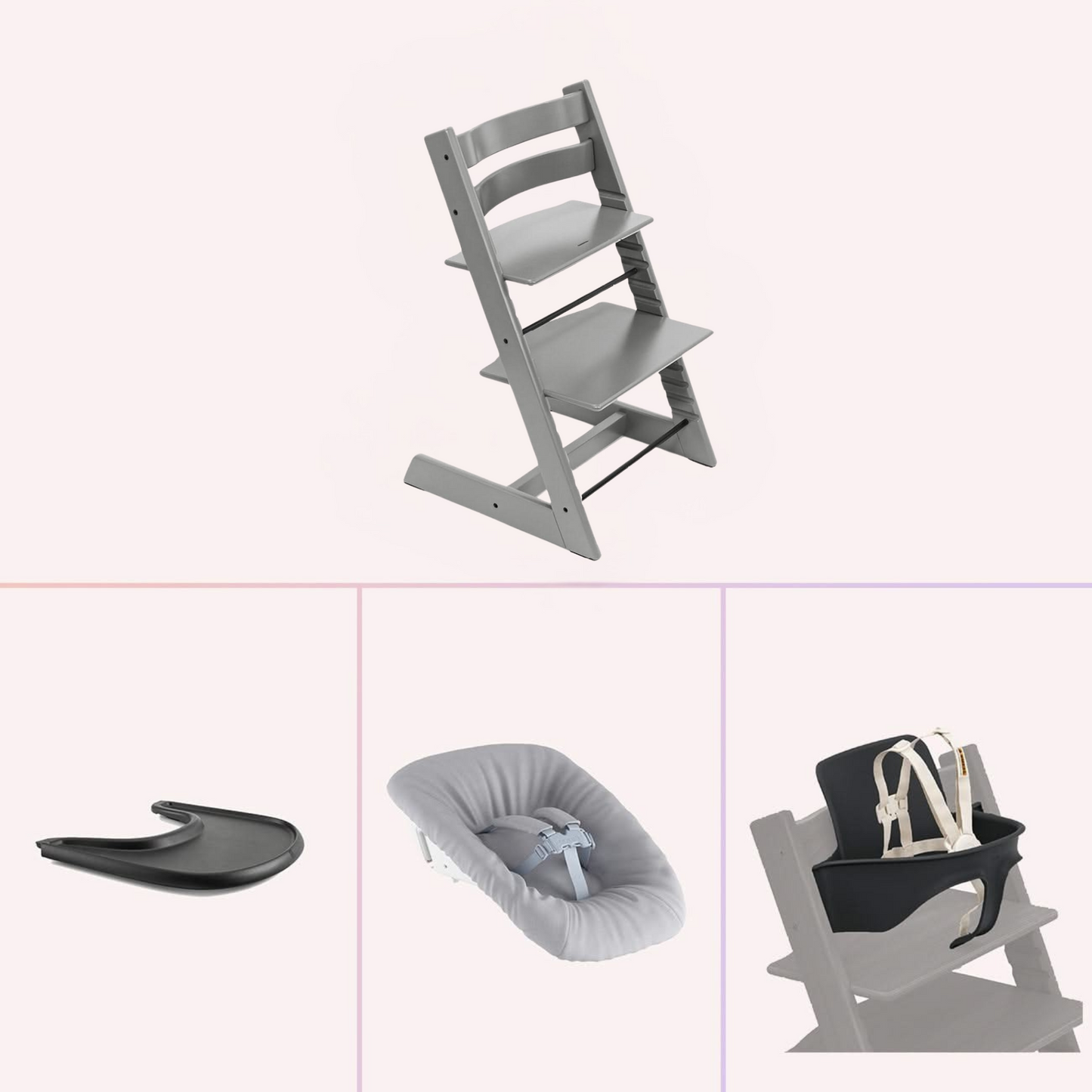 Stokke Tripp Trapp Newborn to Solids Highchair Bundle