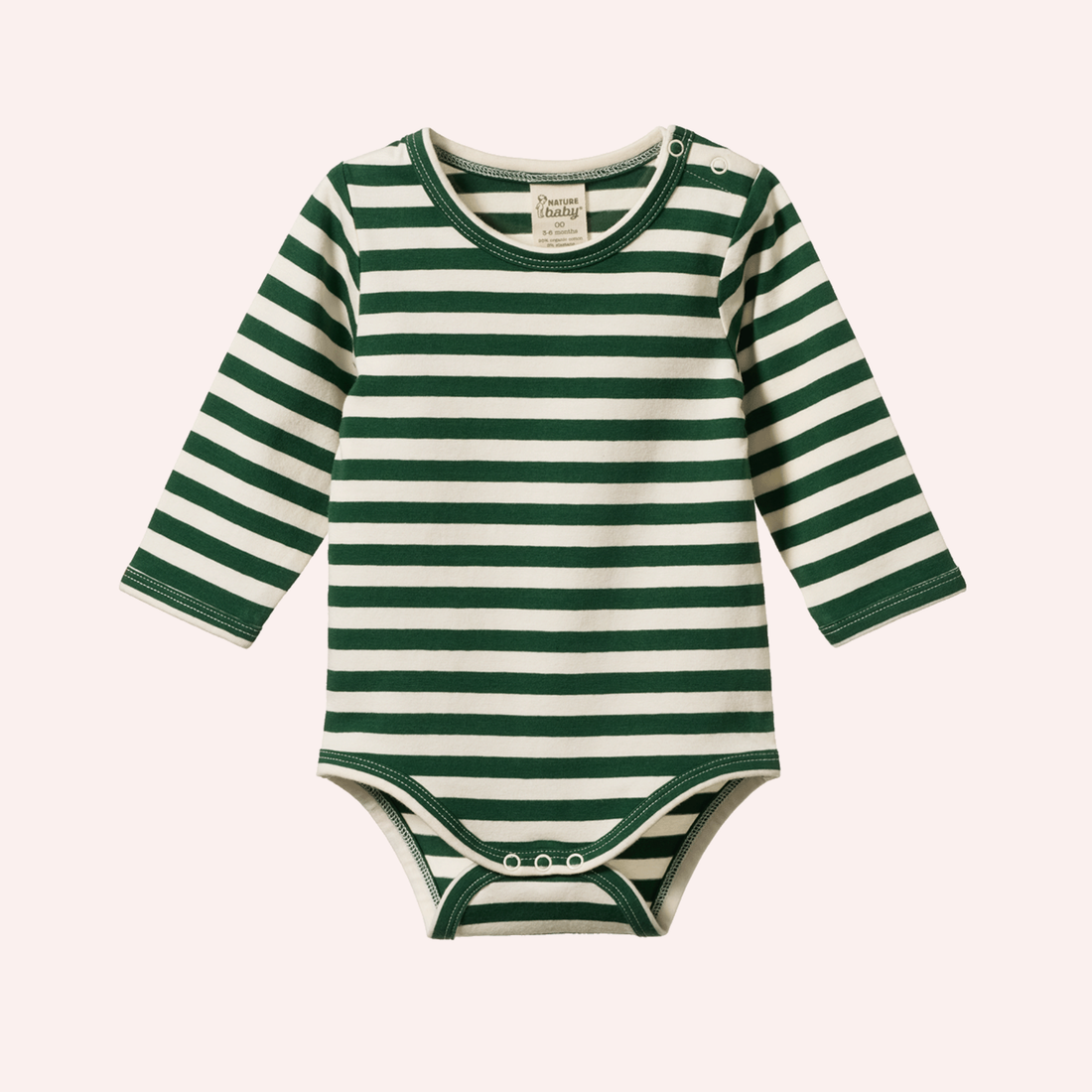 Stretch Jersey Long Sleeve Bodysuit - Eden Sea Stripe