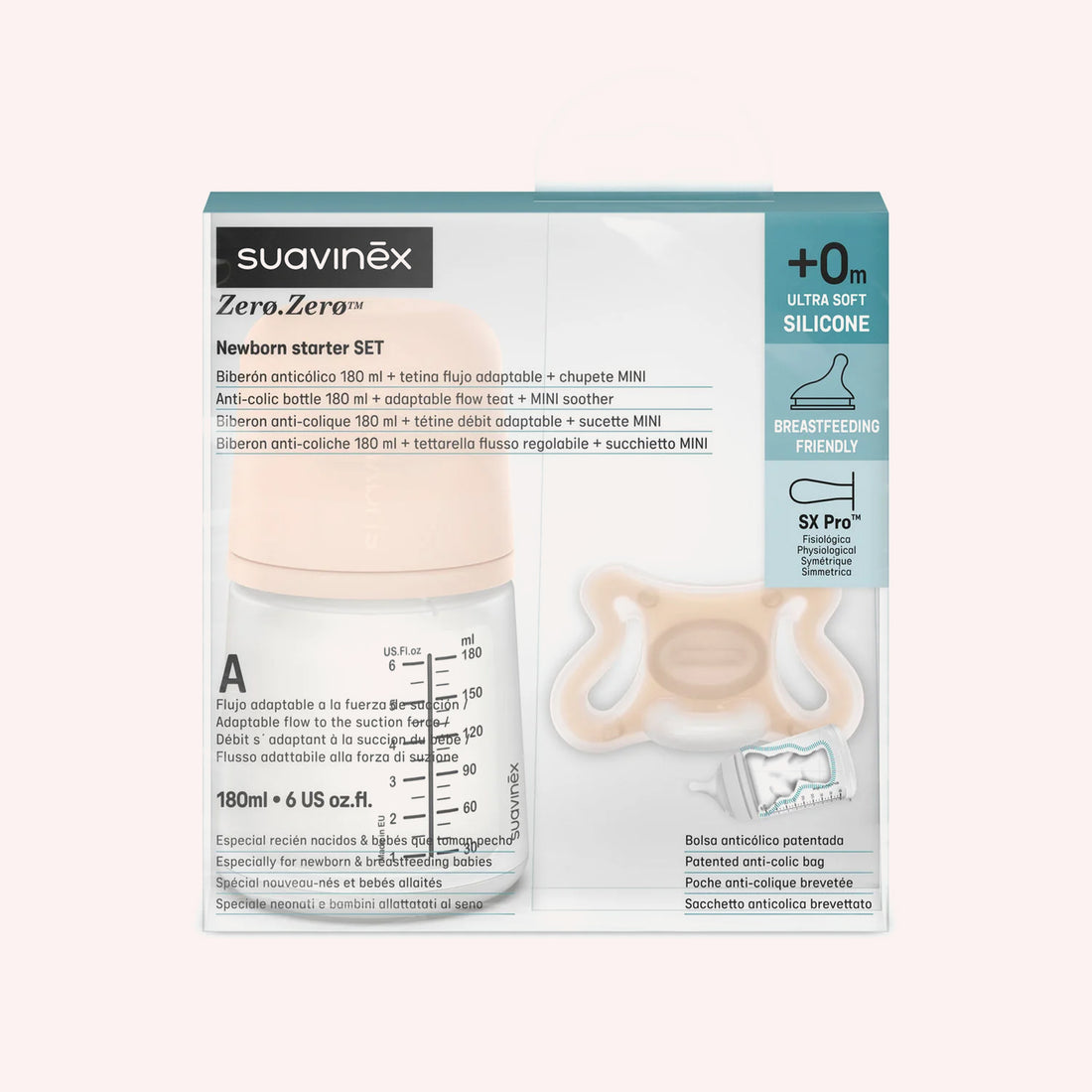 Suavinex Zero Zero New Born Starter Set - Premmie & Newborn (0+ months) - 180ml