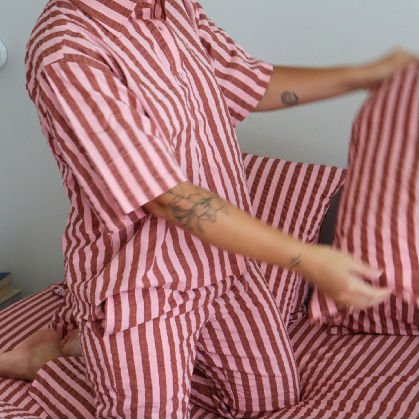 Sundae Seersucker Pyjama Set  by Mosey Me