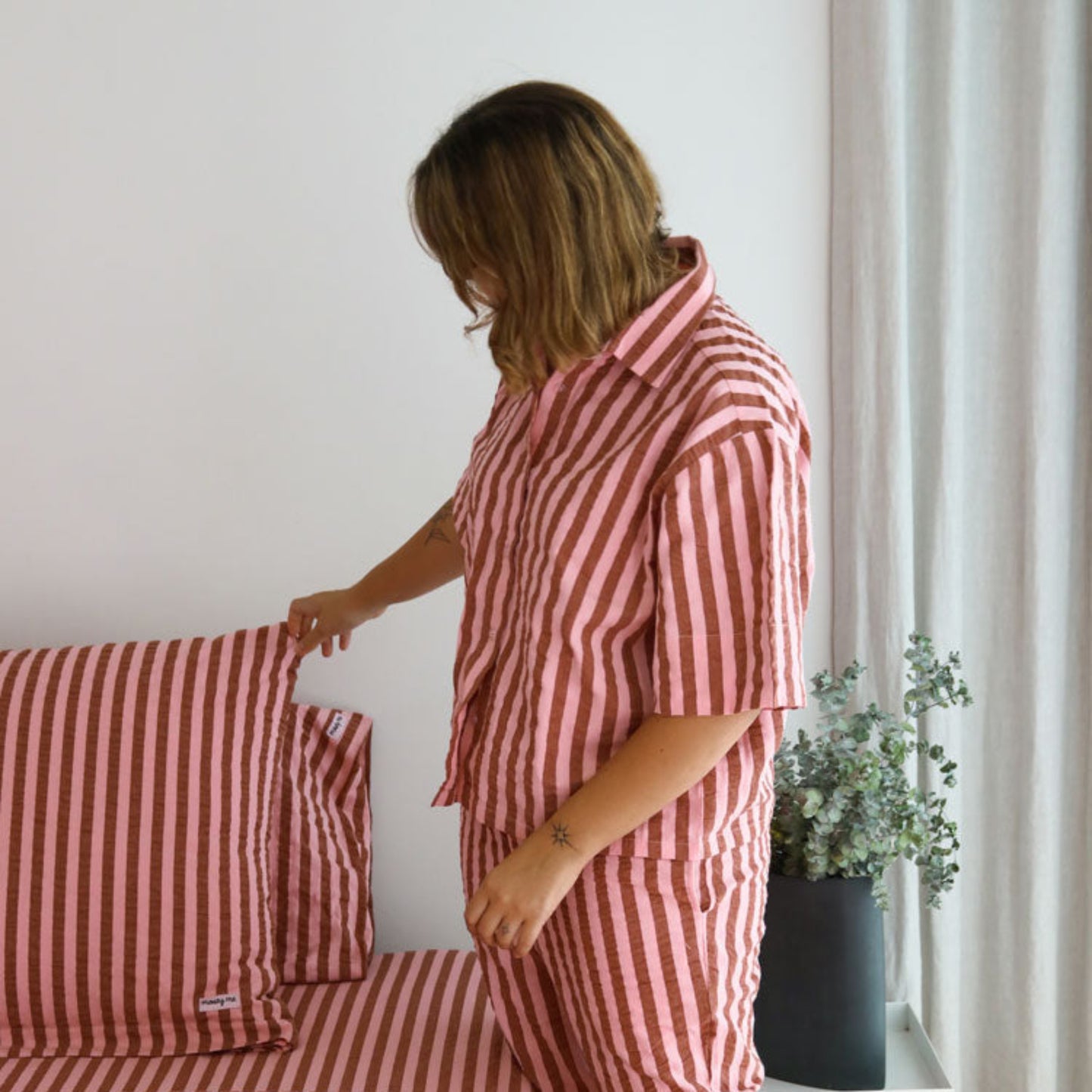 Sundae Seersucker Pyjama Set  by Mosey Me