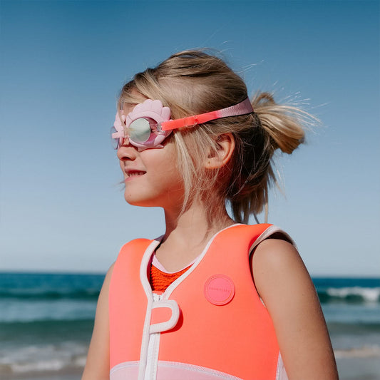 Melody the Mermaid Mini Swim Goggles - Neon Strawberry