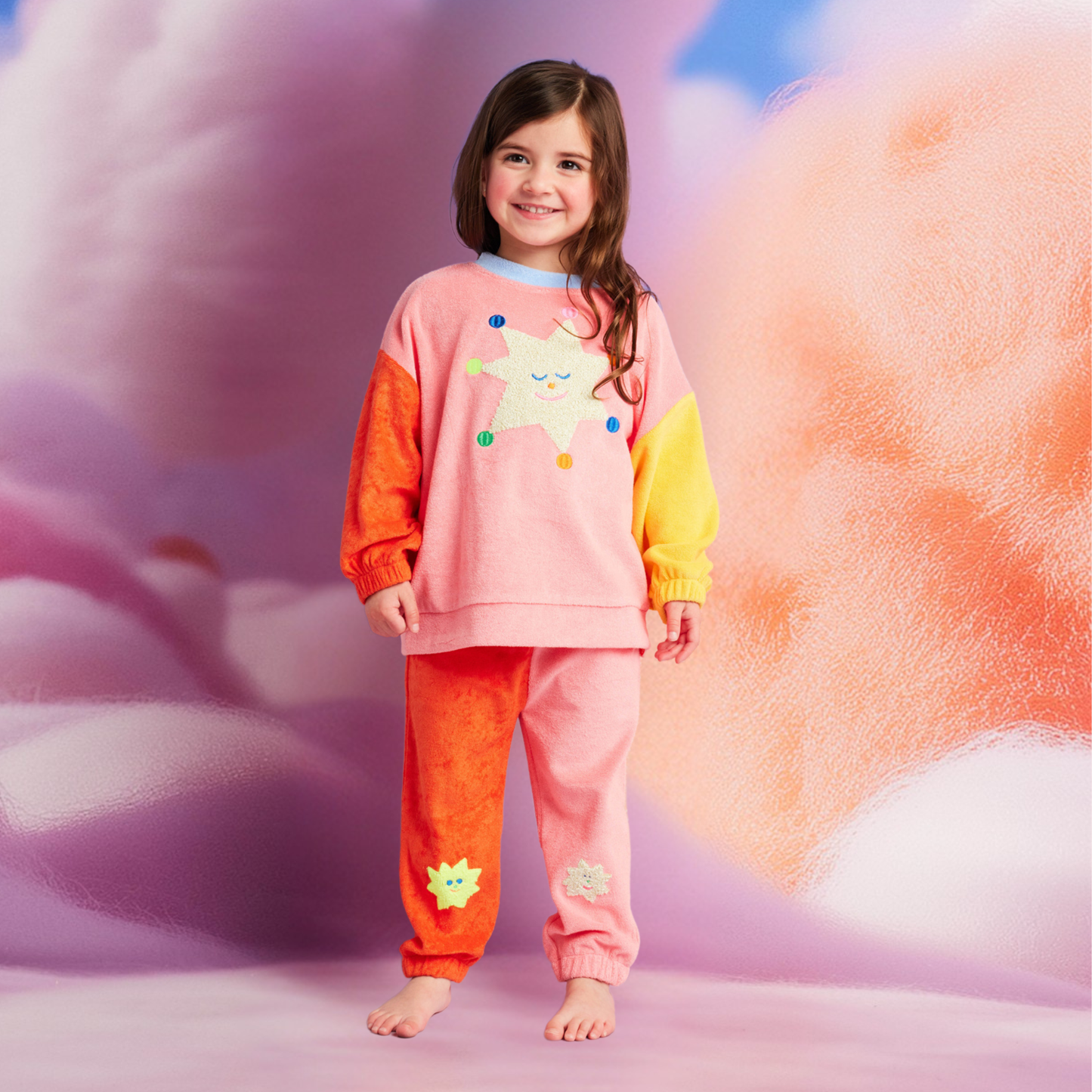 Terry Pants - Stars Pink