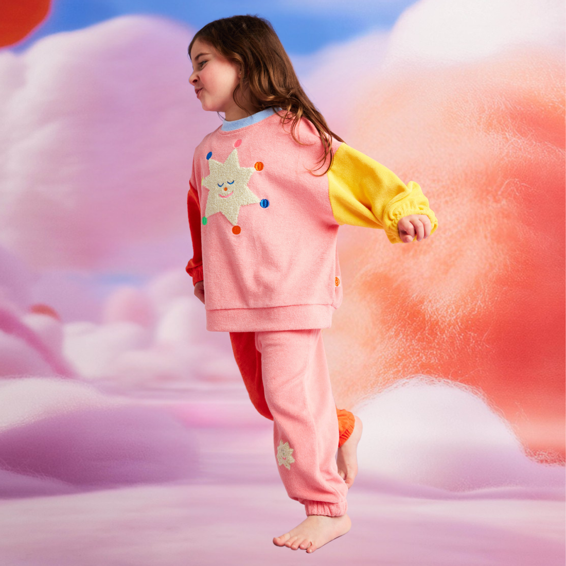 Terry Pants - Stars Pink