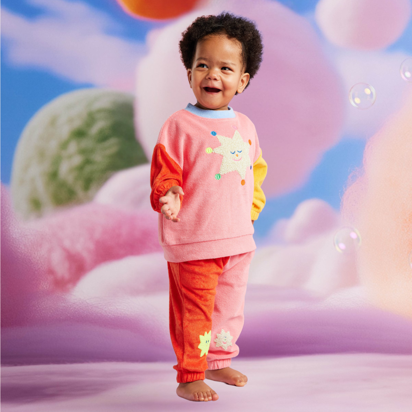 Terry Pants - Stars Pink