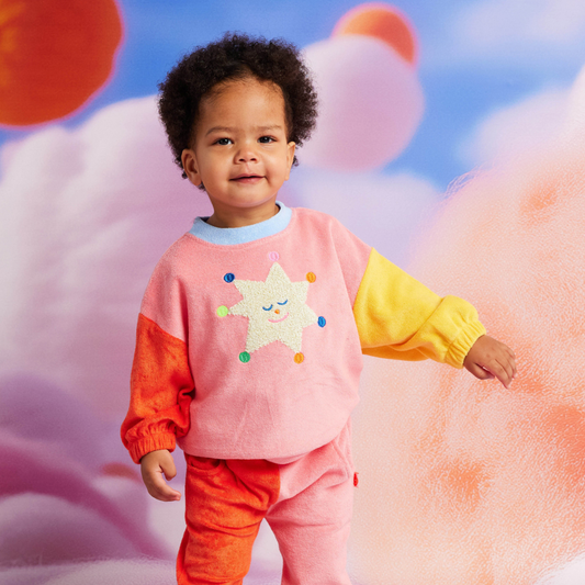 Terry Sweater - Stars Pink