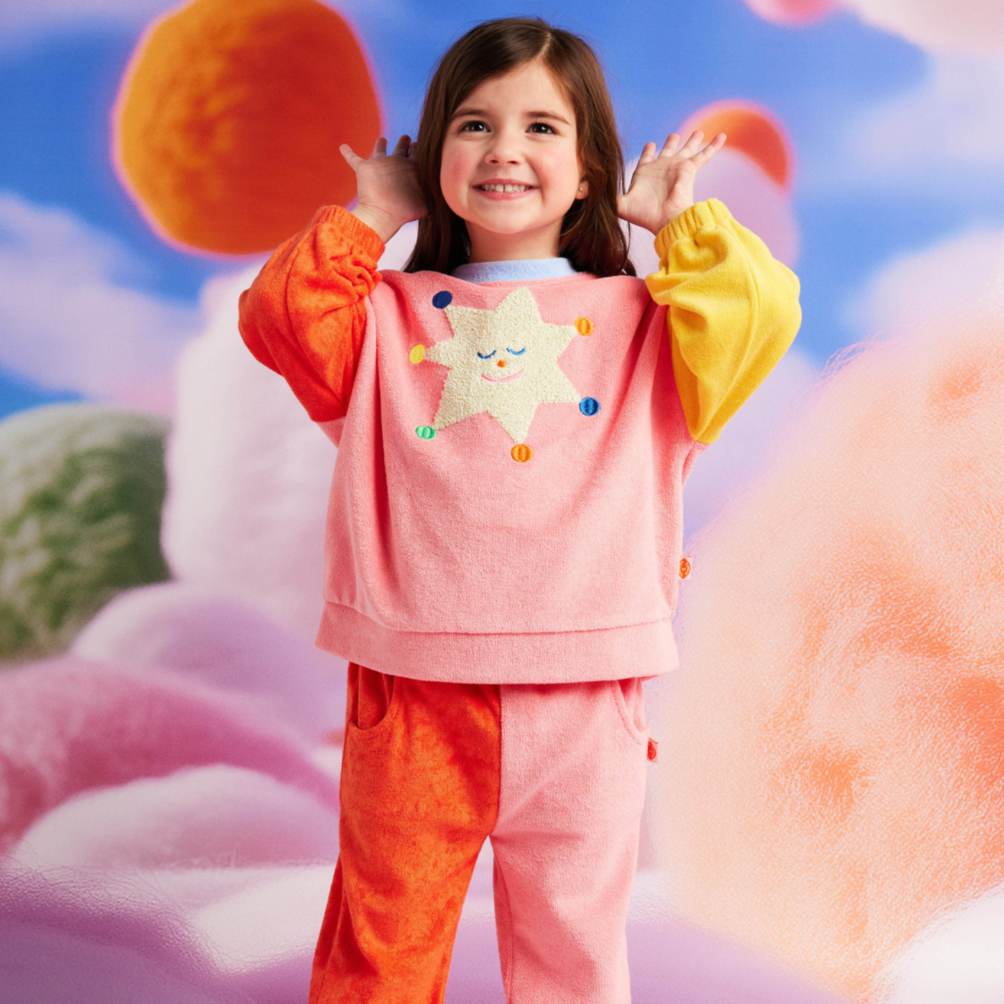 Terry Sweater - Stars Pink