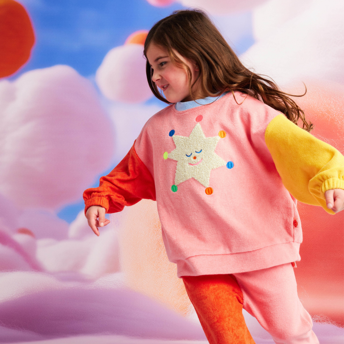 Terry Sweater - Stars Pink