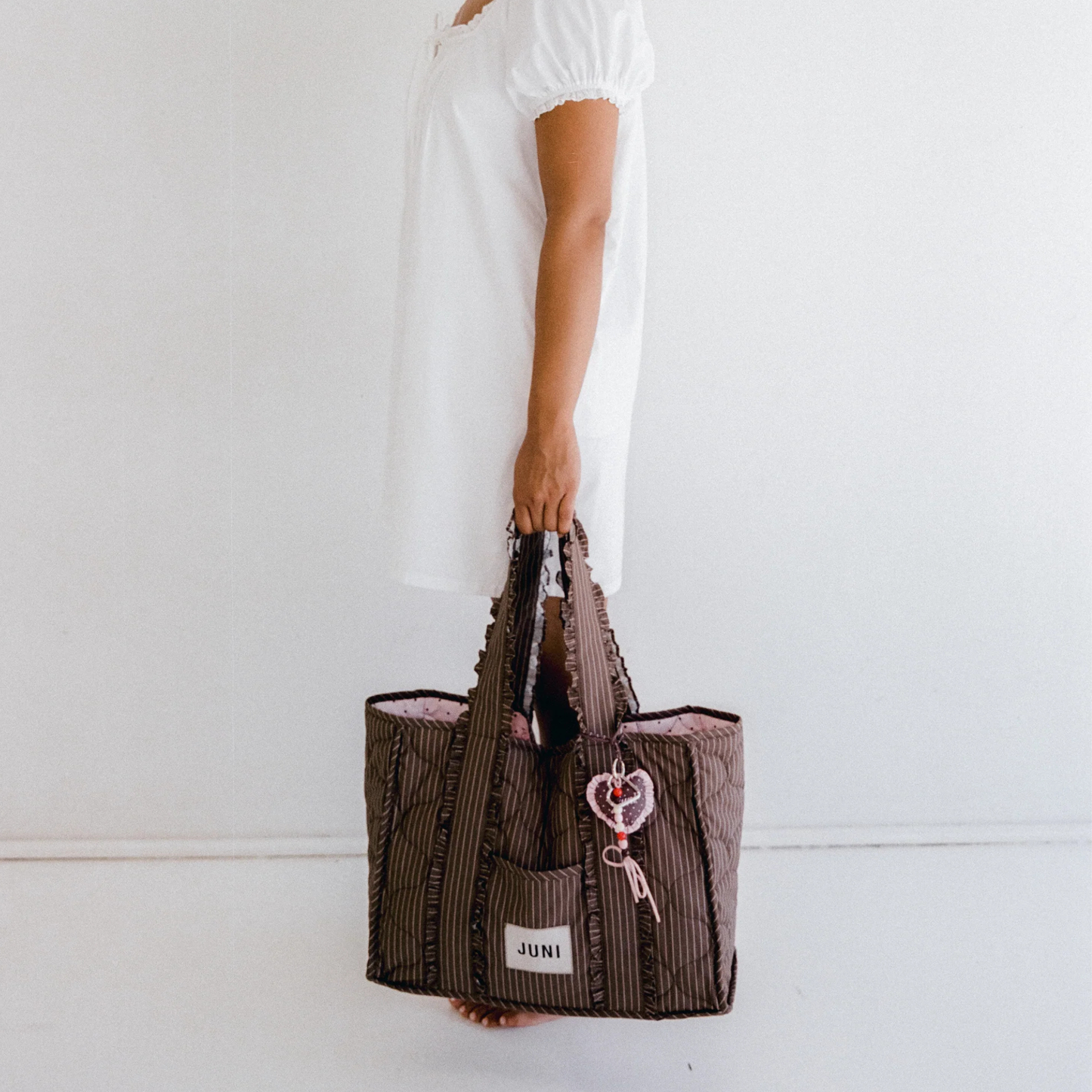 The Everything Bag - Cocoa Pinstripe