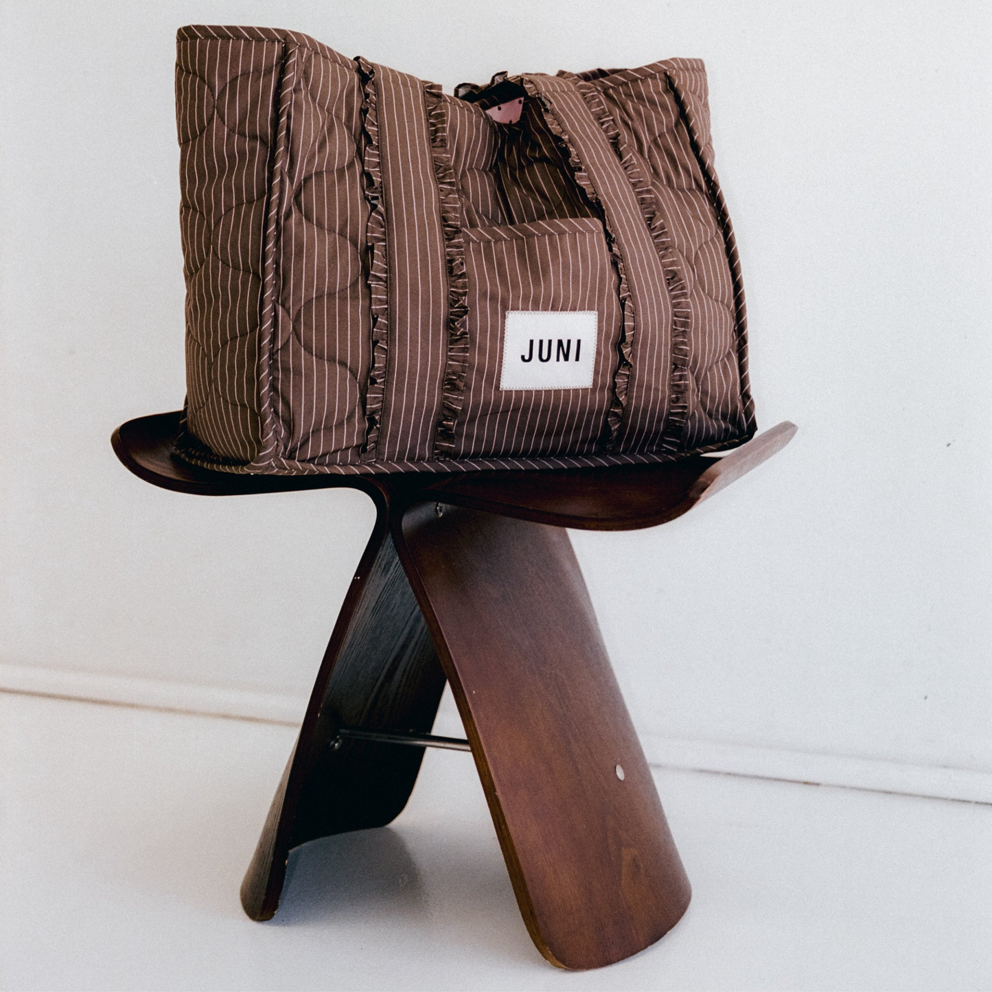 The Everything Bag - Cocoa Pinstripe