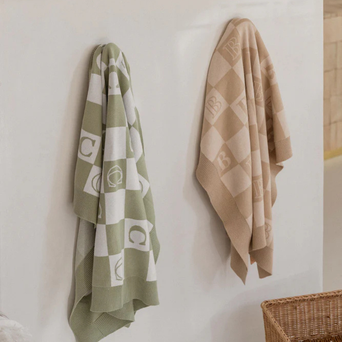 The Initial Check Blanket - Almond/Oatmeal