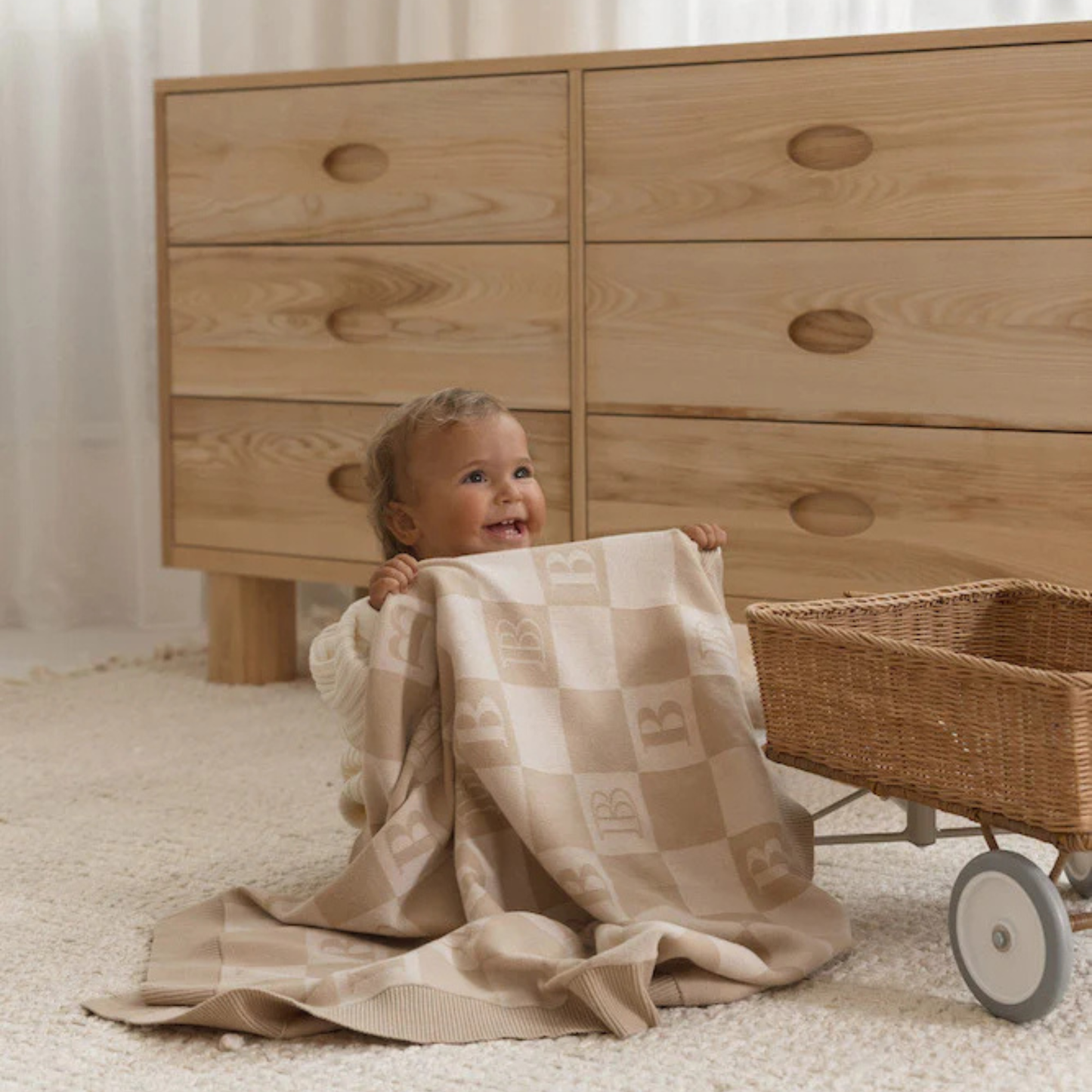 The Initial Check Blanket - Almond/Oatmeal