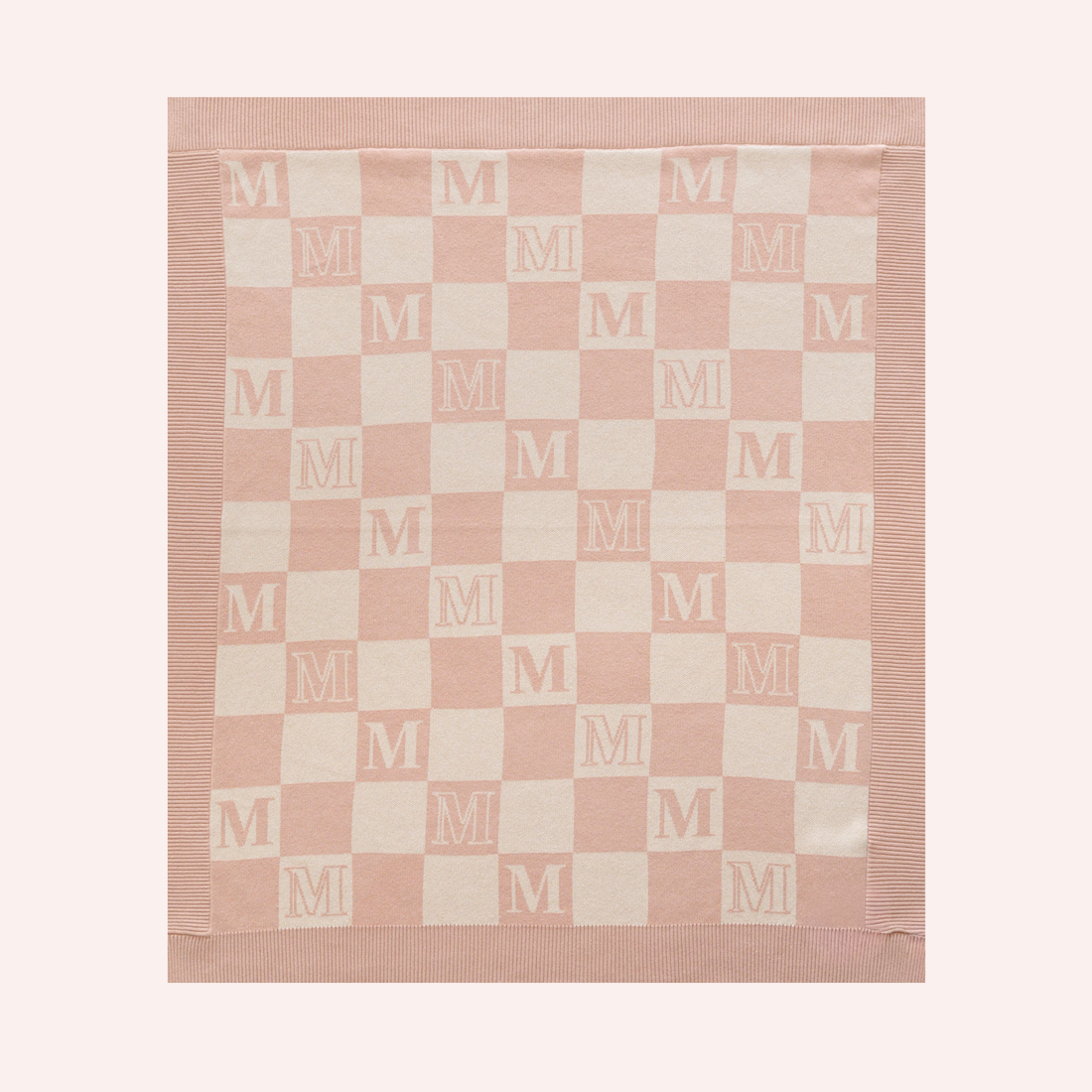 The Initial Check Blanket - Blush/Oatmeal
