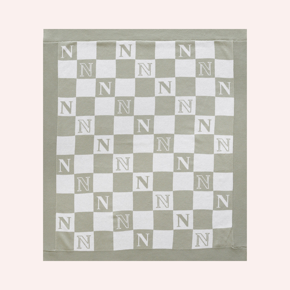 The Initial Check Blanket - Sage/Fresh White
