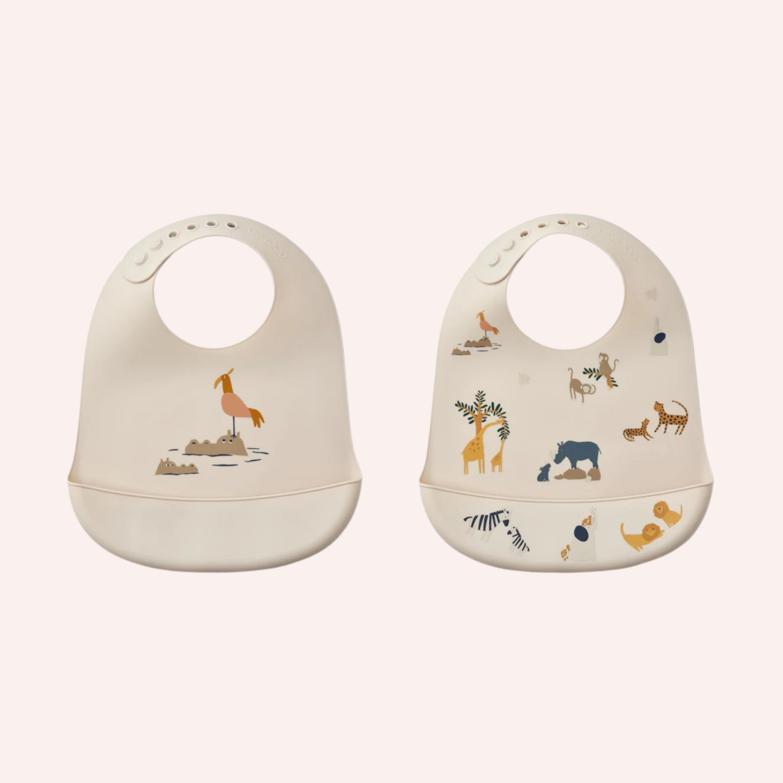 Tilda Printed Silicone Bib 2 pack - All Together/Sandy