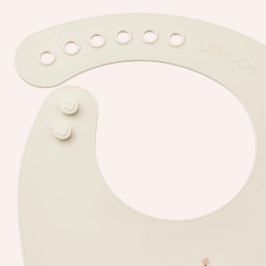 Tilda Printed Silicone Bib 2 pack - Peach/Sea Shell