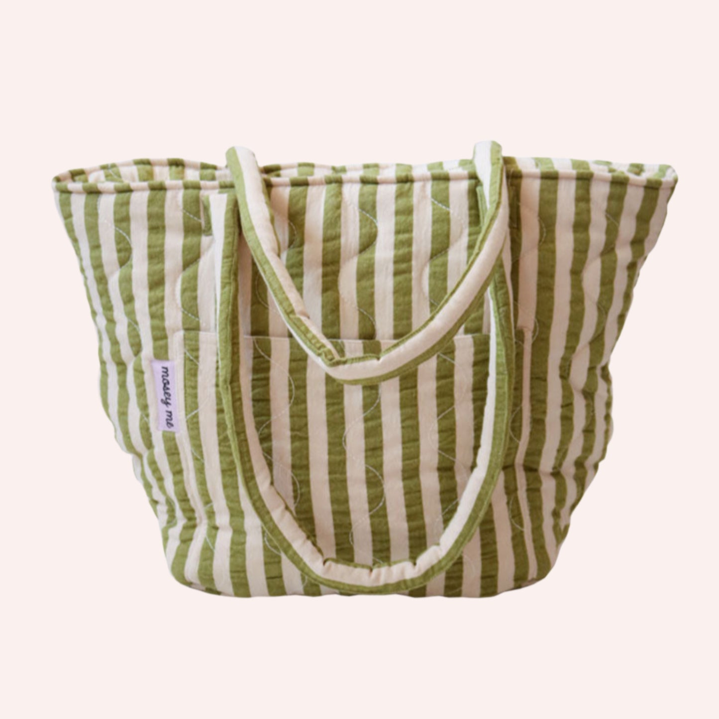 Quilted Bag - Pistachio Seersucker Stripe