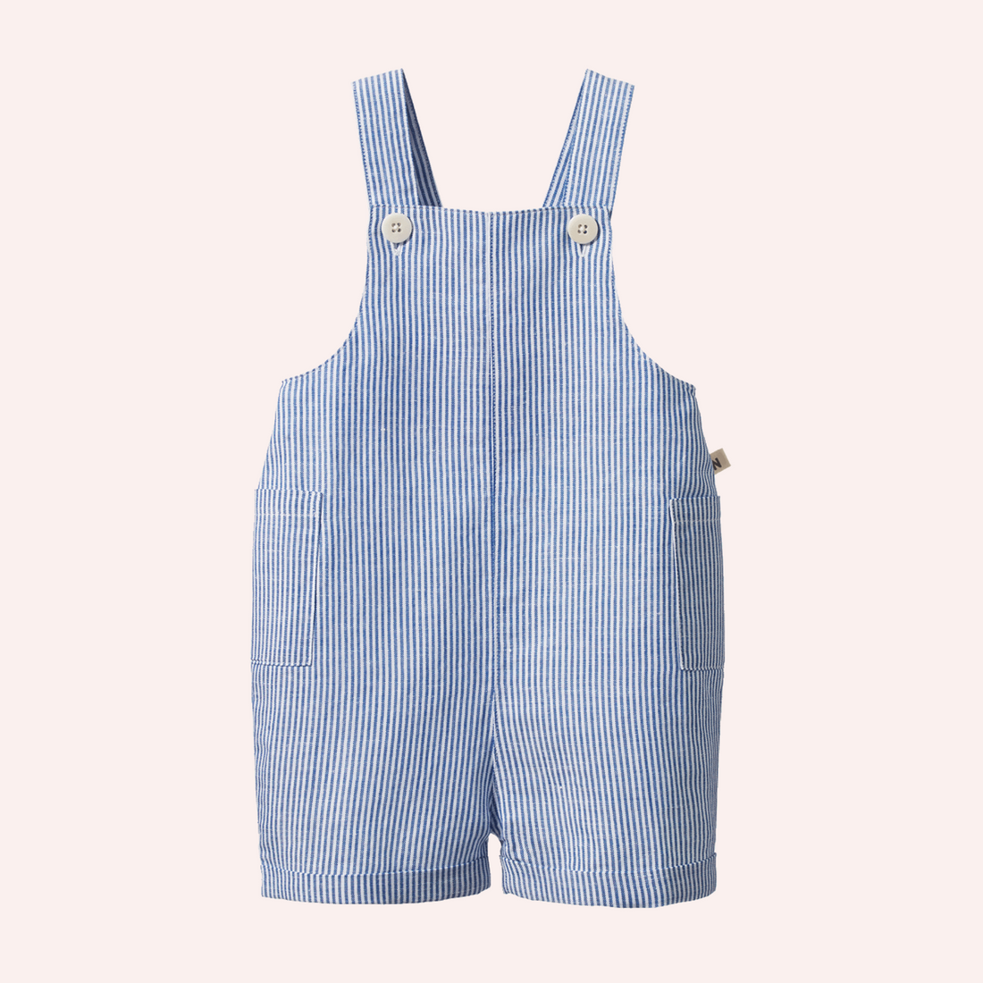 Tucker Shortie Overalls - Blue Stripe