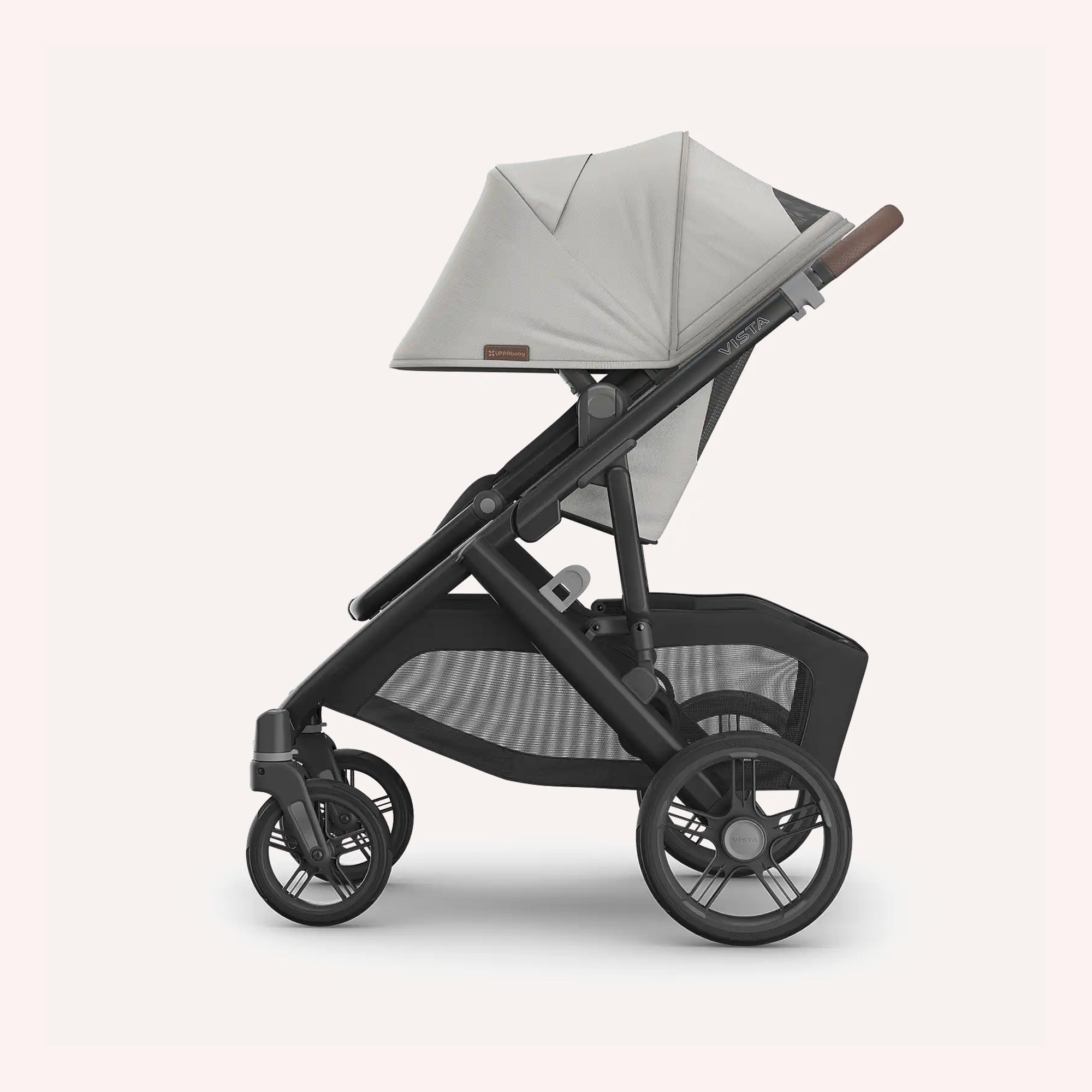 UPPAbaby VISTA V3 Bassinet and Seat Pram Pearl Grey Jacquard Carbon Savannah