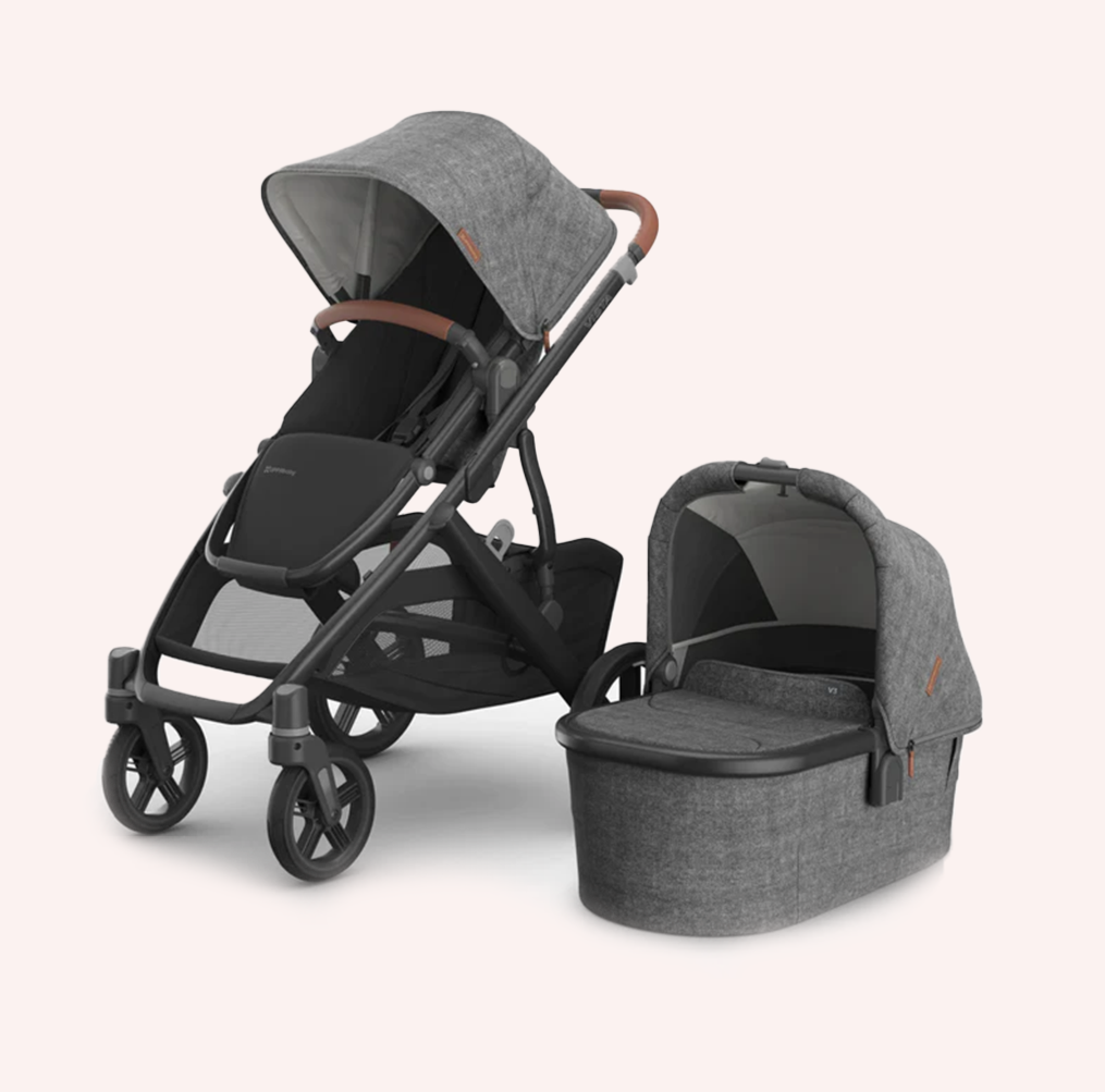 UPPAbaby VISTA V3 Bassinet and Seat Pram - Charcoal Melange/Carbon (Greyson)