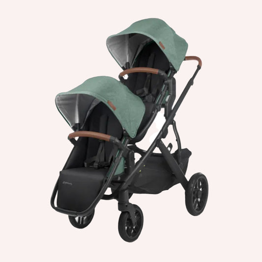 UPPAbaby VISTA V2 RumbleSeat - Green Melange/Carbon/Saddle Leather (Gwen)