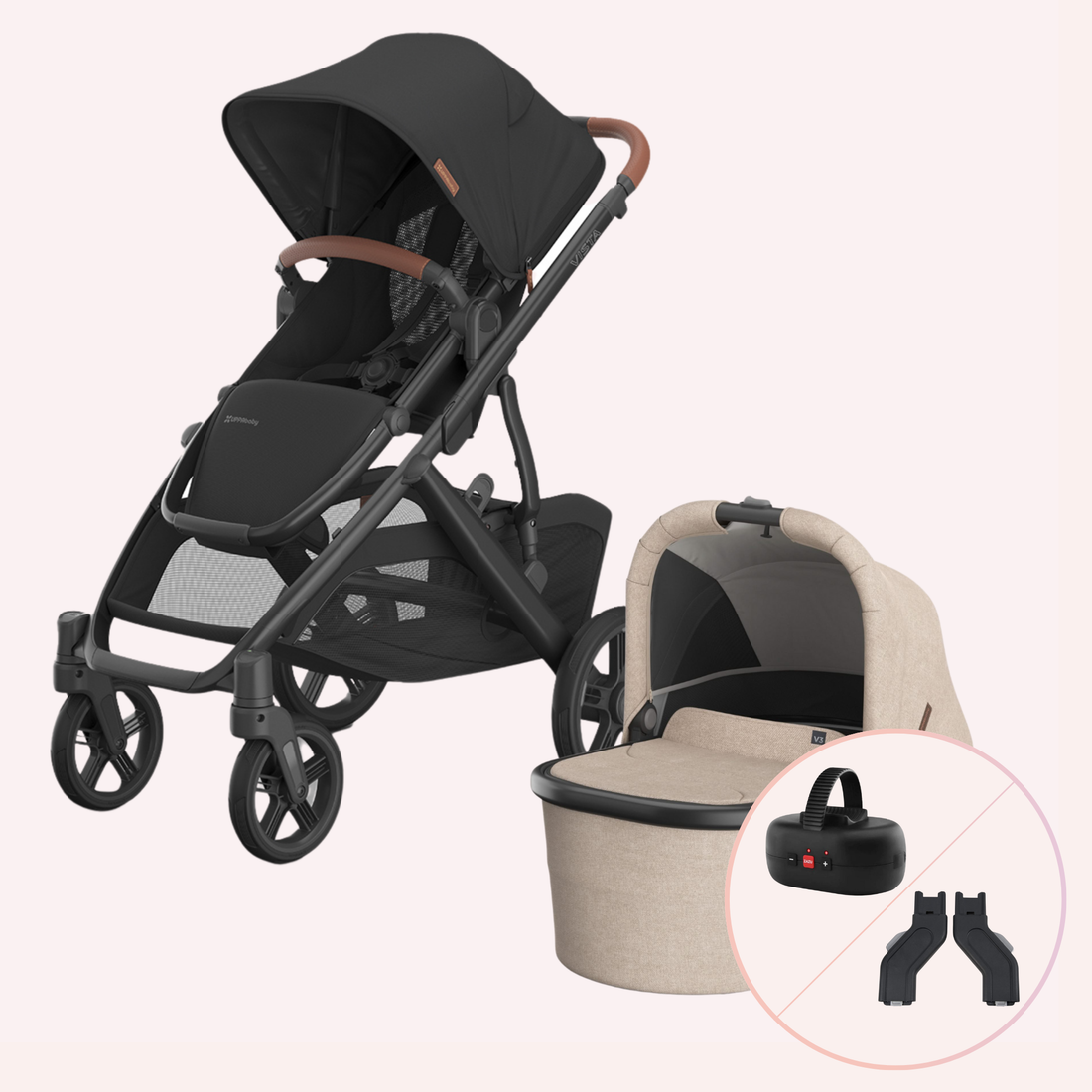 UPPAbaby VISTA V3 Bassinet and Seat Pram - Nori