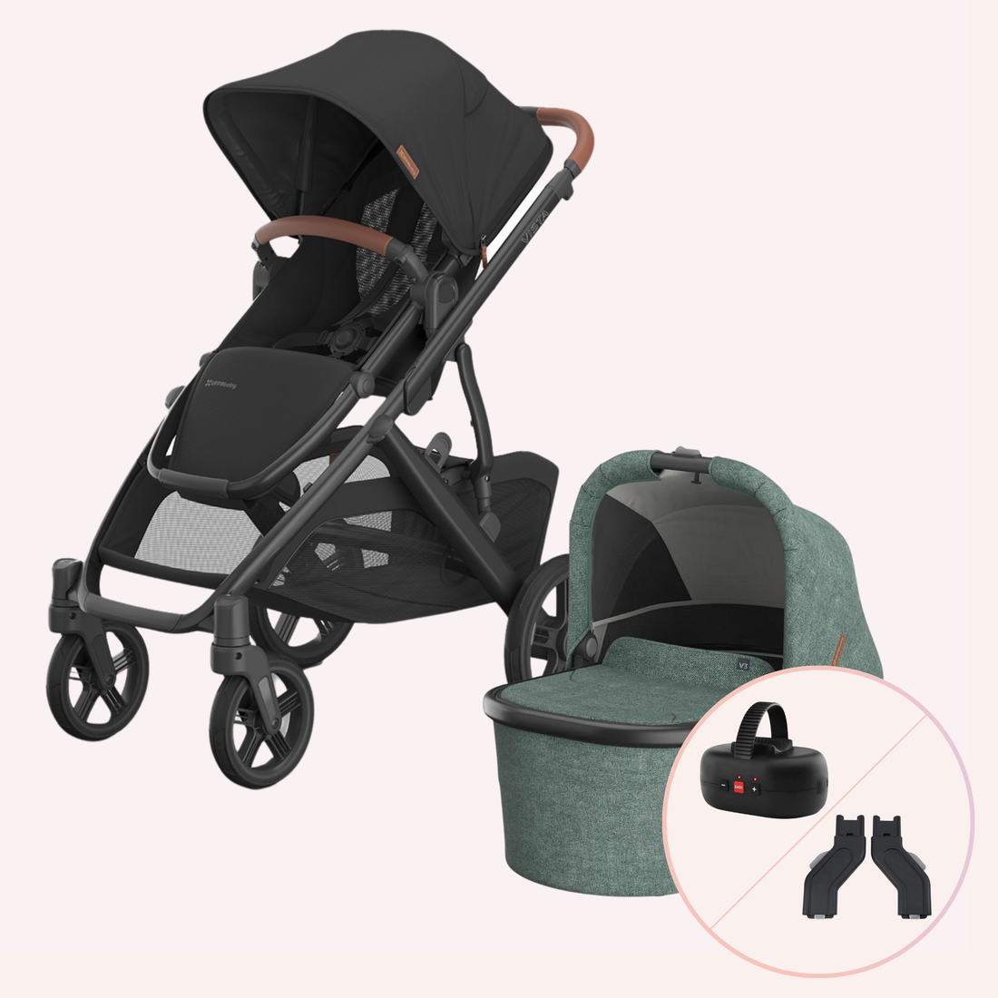 UPPAbaby VISTA V3 Bassinet and Seat Pram - Nori