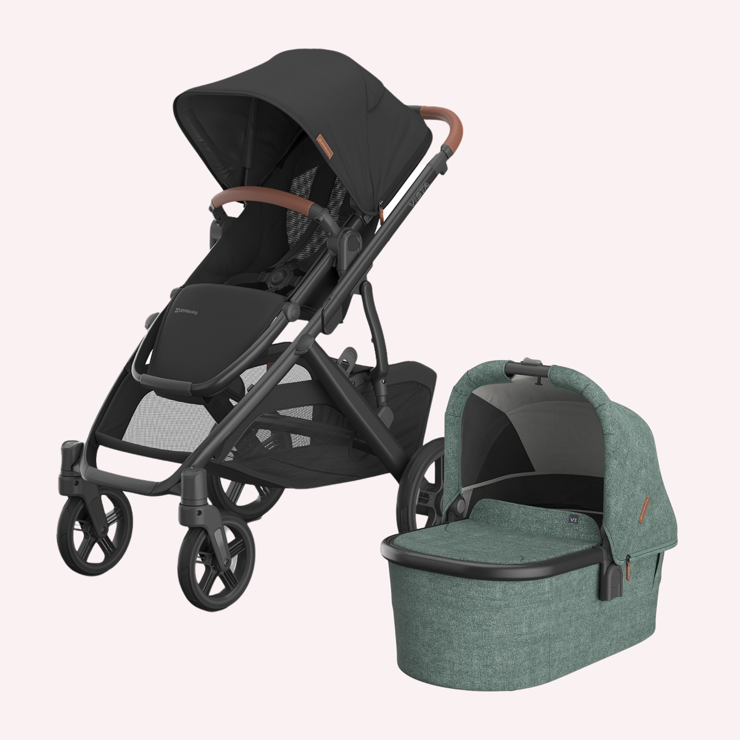 UPPAbaby VISTA V3 Bassinet and Seat Pram - Nori
