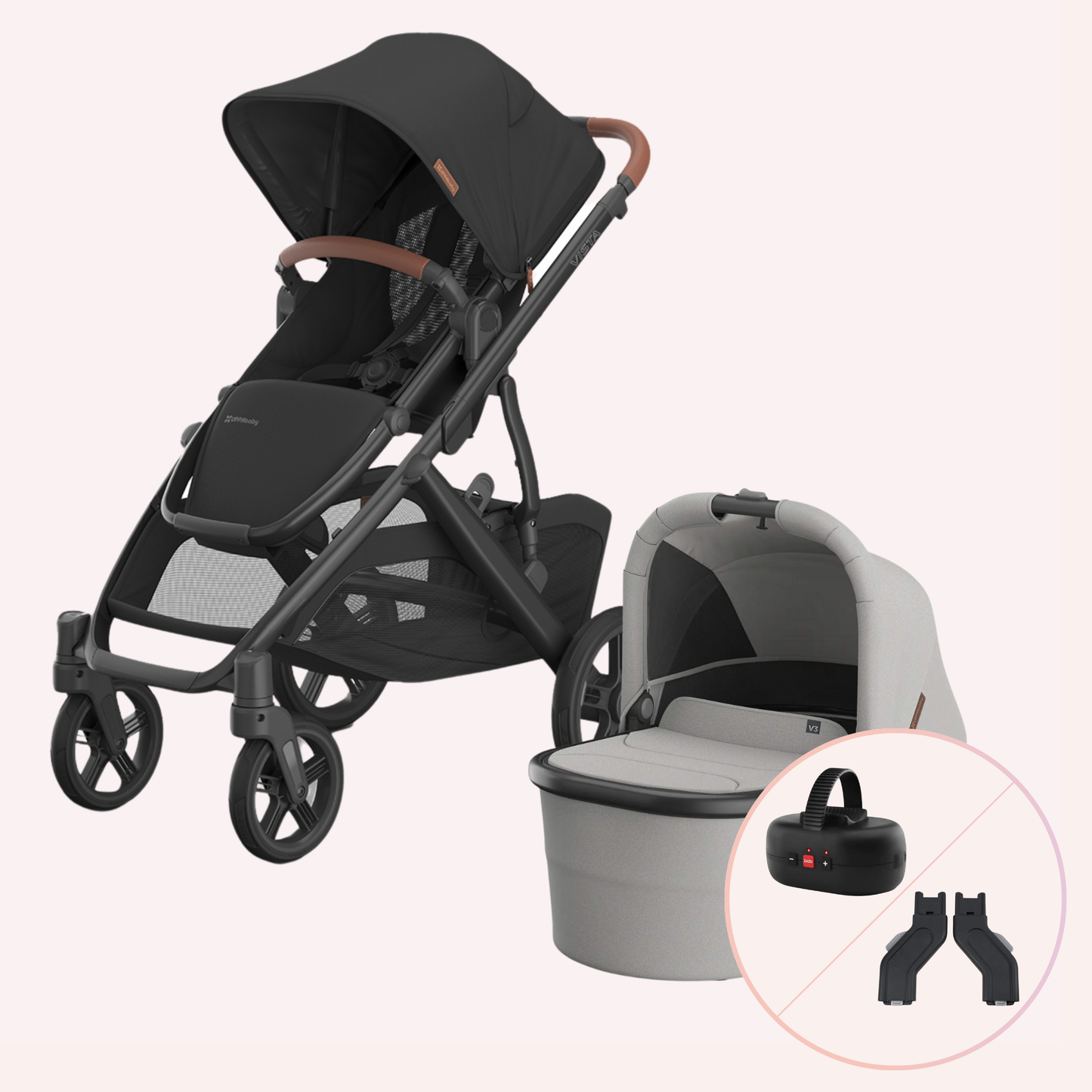 UPPAbaby VISTA V3 Bassinet and Seat Pram - Nori