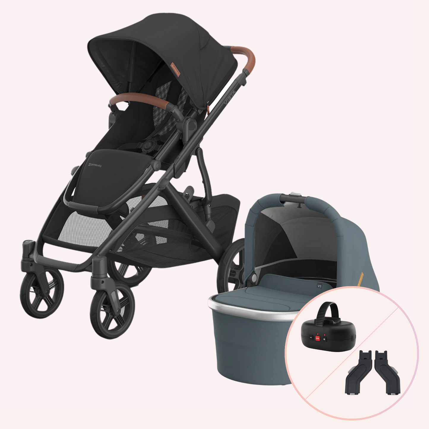 UPPAbaby VISTA V3 Bassinet and Seat Pram - Nori
