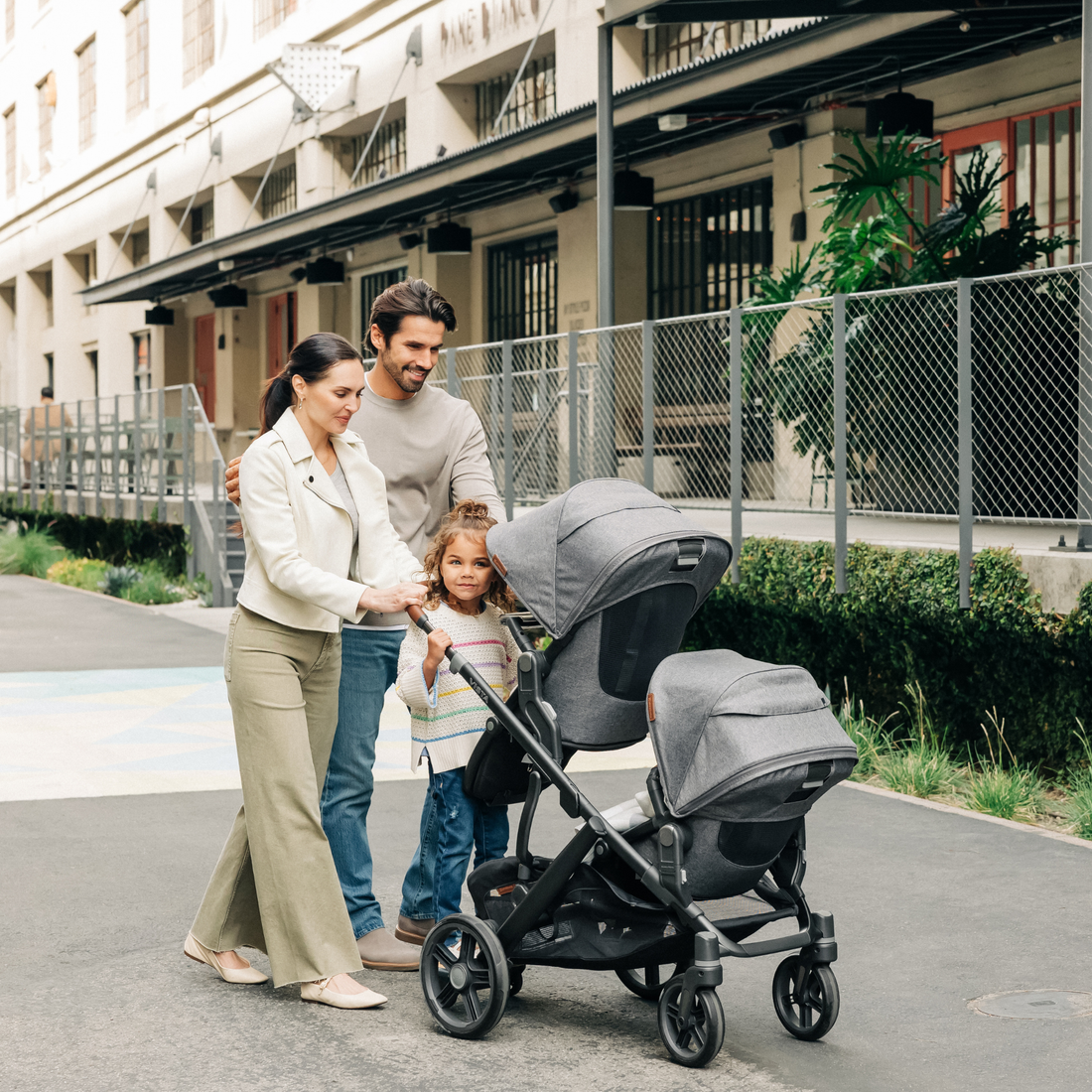 UPPAbaby VISTA V3 Double Pram - Pearl Grey Jacquard (Savannah)