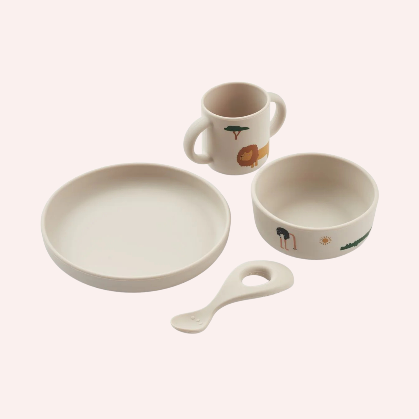 Vivi Silicone Tableware Set - Safari Sandy Mix