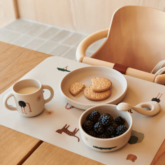 Vivi Silicone Tableware Set - Safari Sandy Mix